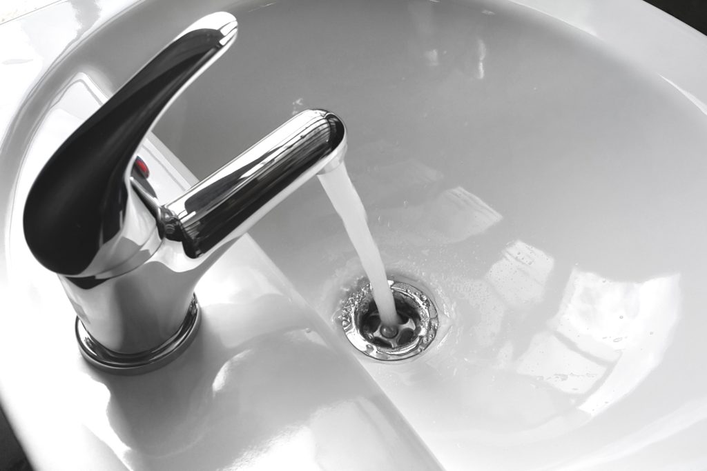 bathroom faucet running water